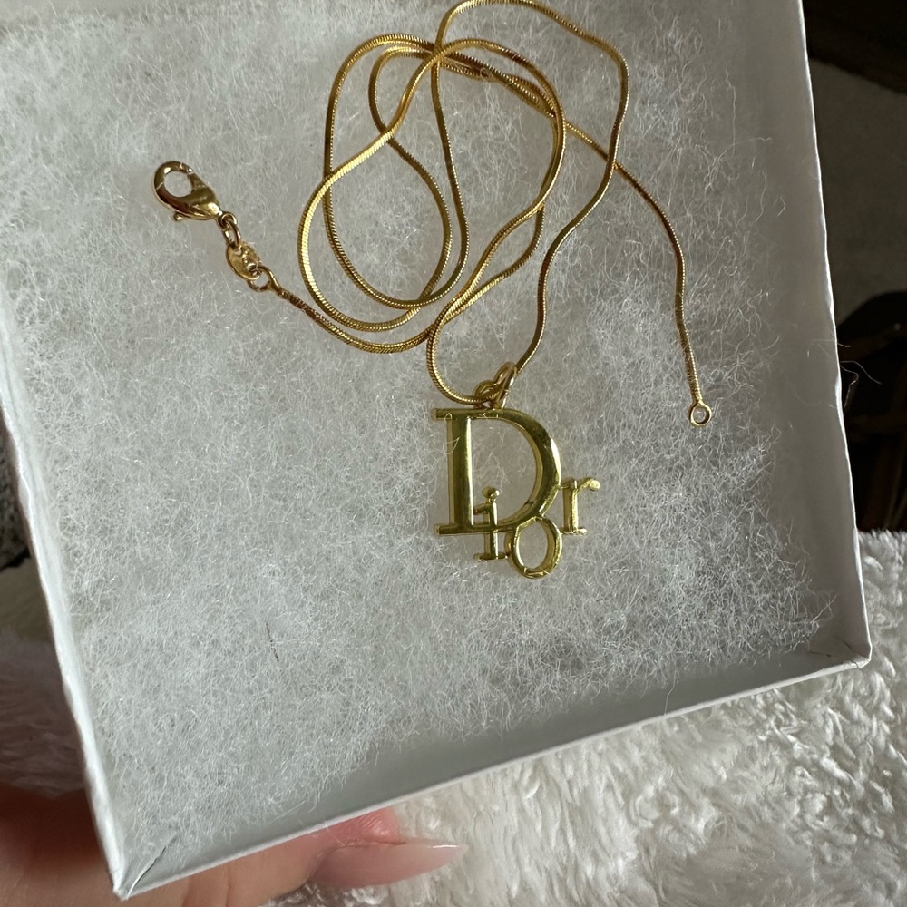 Gold-Tone D Logo Pendant Necklace - Picture 5 of 5